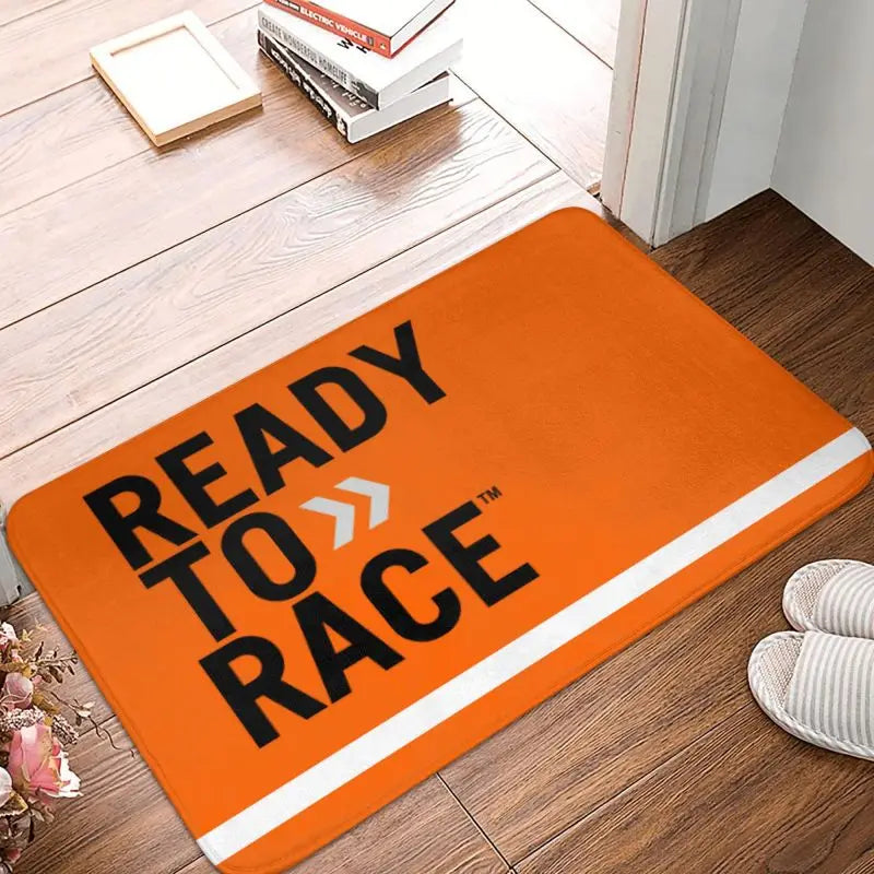 Ready To Race Front Floor Door Entrance Mat Indoor Motorcycle Rider Bath Kitchen