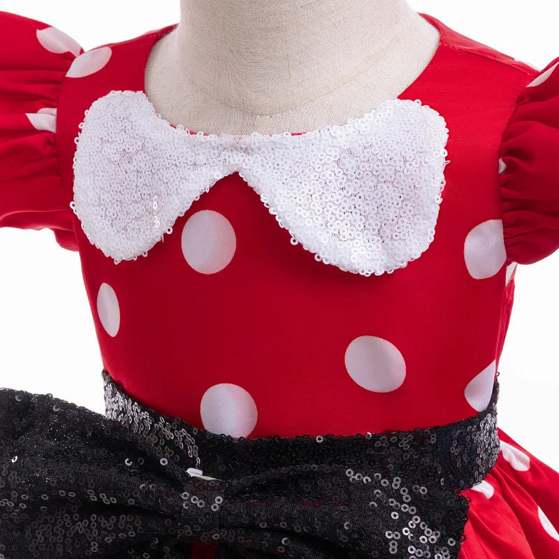 0-6 Year Old New Children's Birthday Party Girl Princess Dress Performance Party Bow Dot Girl Elegant Evening Dress