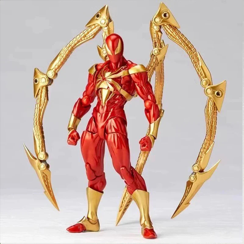 Iron Spider AMAZING YAMAGUCHI Spider Man Peter Parker Black Red KAIYODO Action Figure Statue Model Collectible Kids For Toy Gift