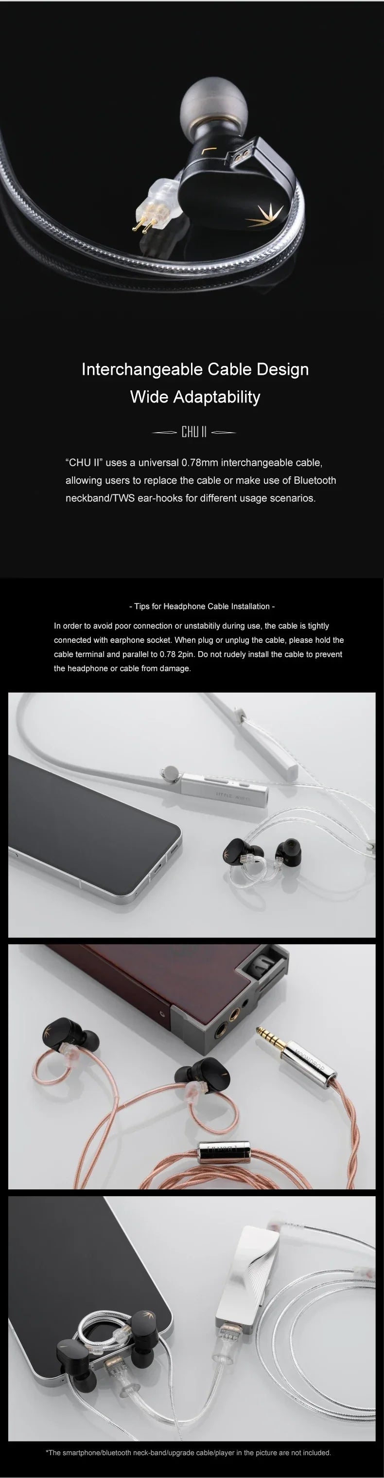 MOONDROP CHU II / CHU 2 Performance Dynamic Driver Earphone IEMs Interchangeable Cable In-Ear Headphone HiFi Music Earbuds