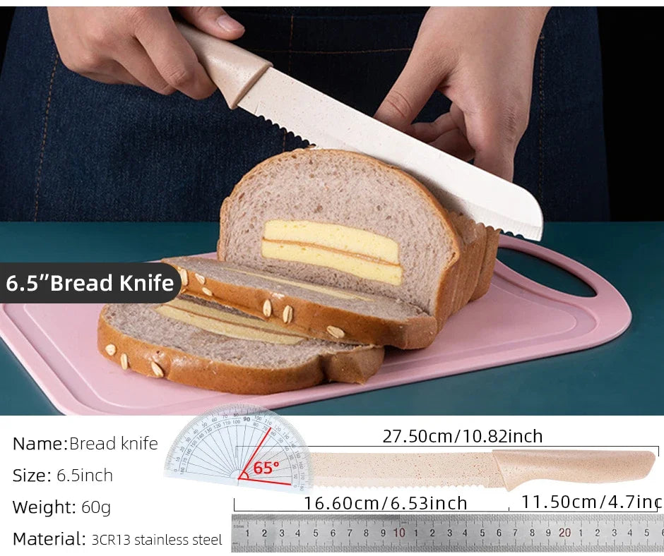 Kitchen Knife Set Professional Chef Accessories Bread Knife Scissors Vegetable