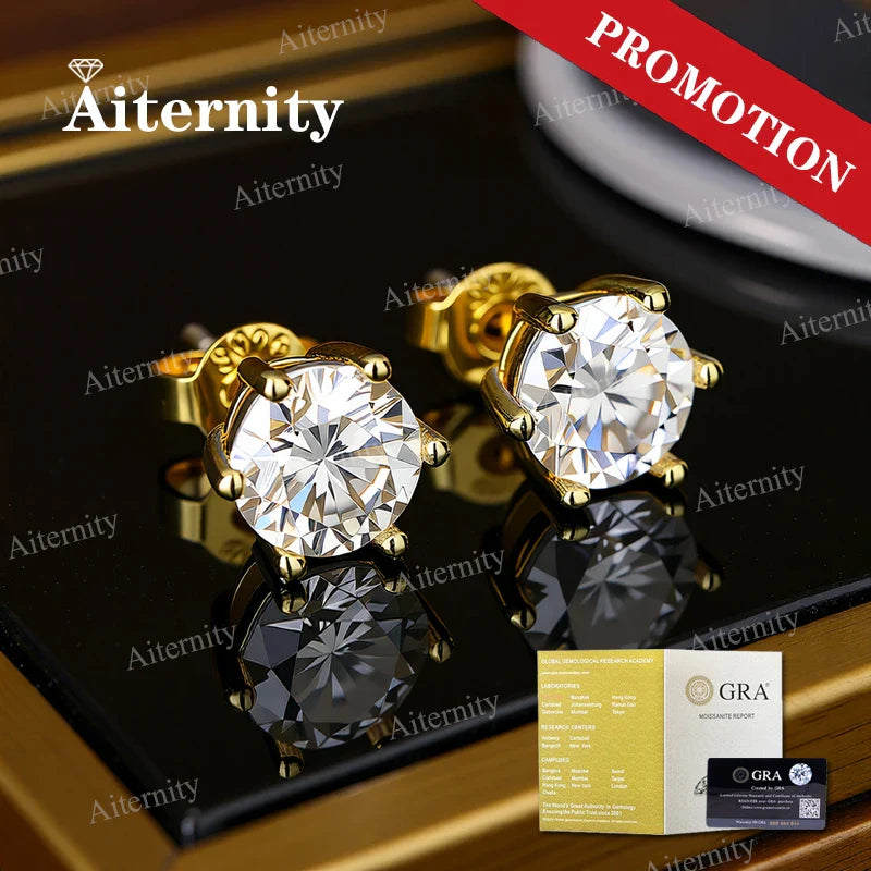 GRA Certificate Promotion 100% Moissanite Earrings for Women Pass Diamond Test Pen Ear Studs 925 Sterling Silver Fine Jewelry
