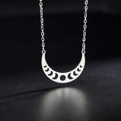 Moon Phase Necklace Stainless Steel Choker Fashion Elegant Women