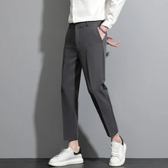 Men Suit Casual Trousers Pants Business Classic Pants Straigh Ankle-Length Pants