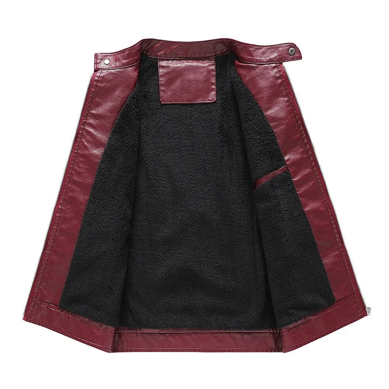 Mens Vintage Motorcycle Jacket Men Fashion Biker Leather Jacket Male