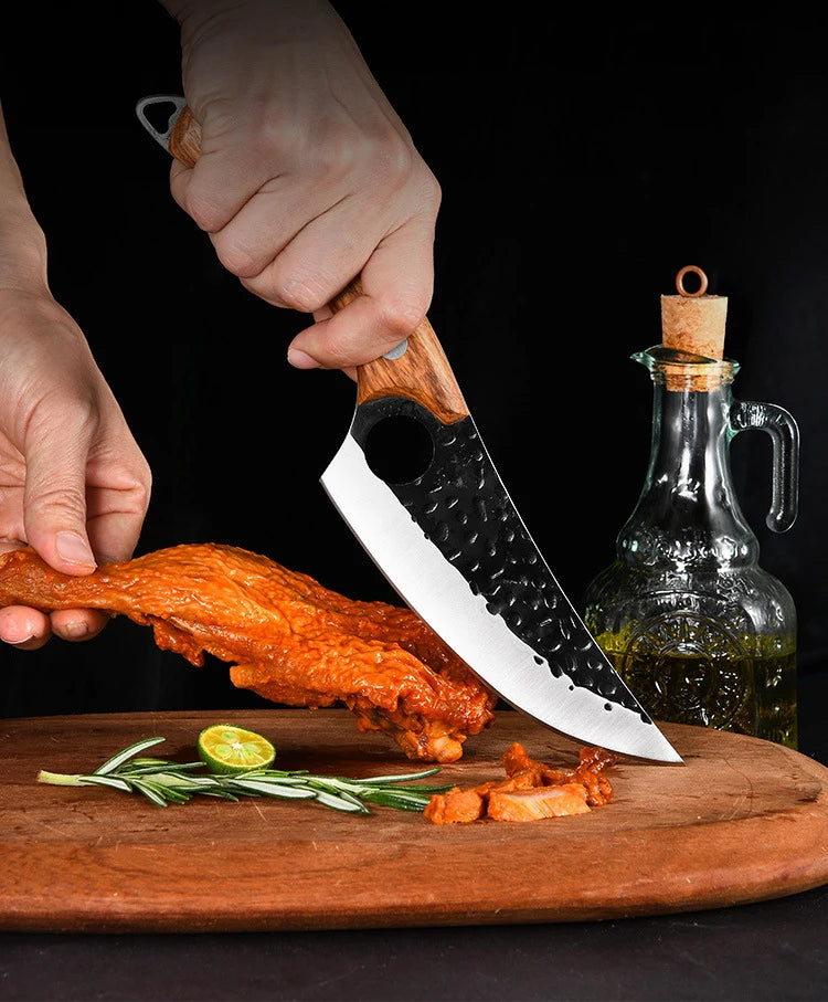 Forged Multi-purpose Knives with Hammer Pattern Butcher Boning Knife Sharp