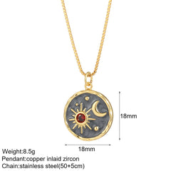 Heart Evil Blue Eye Sun Necklace for Women Cute Dog Bee Elephant Gold Color Pendant