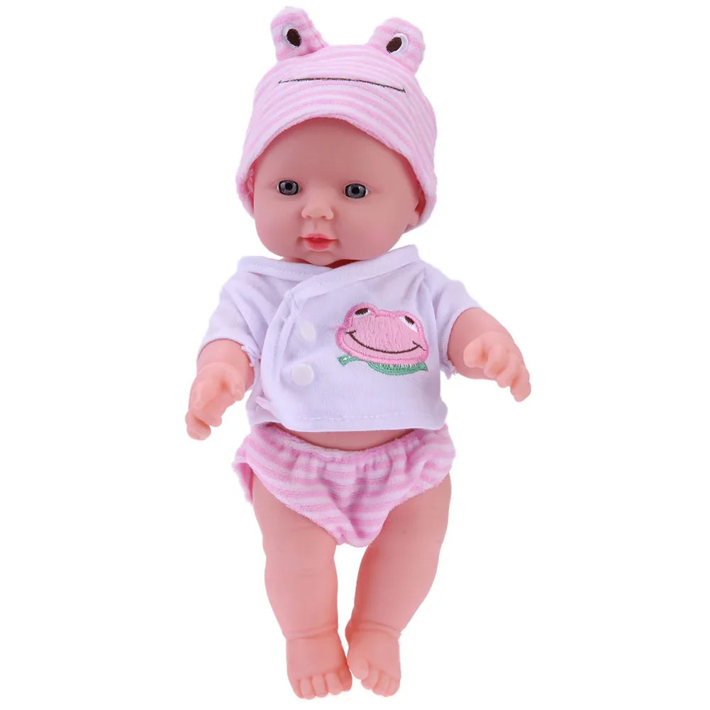 30cm Reborn Girl Baby Doll Soft Elastic PVC 3D Simulation Baby Dolls Movable Prepregnancy Morning Education Baby Companion Toys