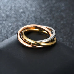 Classical Triple Ring Interlocked Rings Wedding Jewelry Accessories Fashion