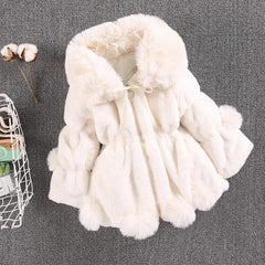 1-7 Year Baby Girls Jacket Autumn Winter Warm Faux Fur Coat For Girls