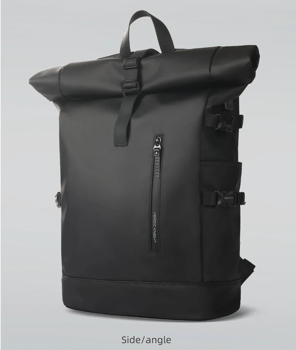 Heroic Knight Men's backpack Waterproof Roll Top Backpack Women Travel Expandable USB Charging Large Capacity Laptop Bag Mochila