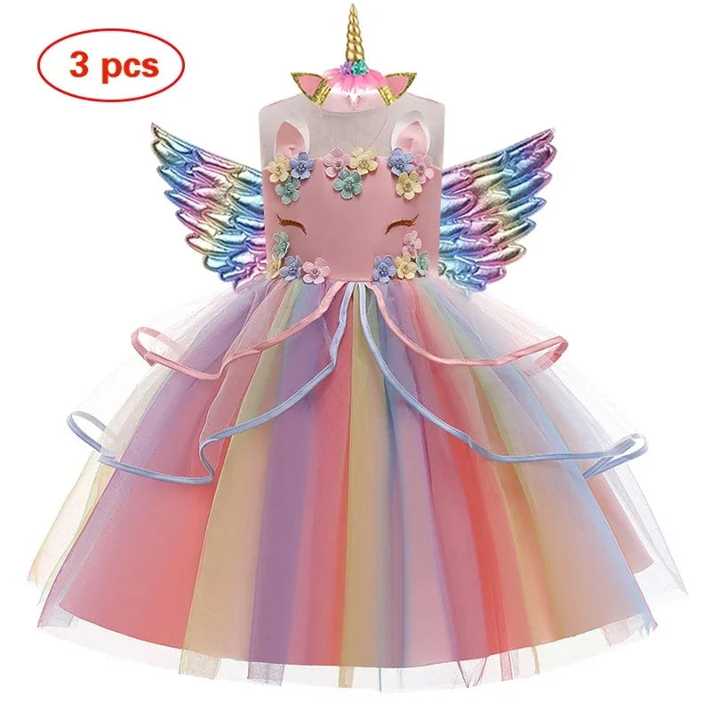 Baby Girl Unicorn Dress Cosplay Costume Birthday Party