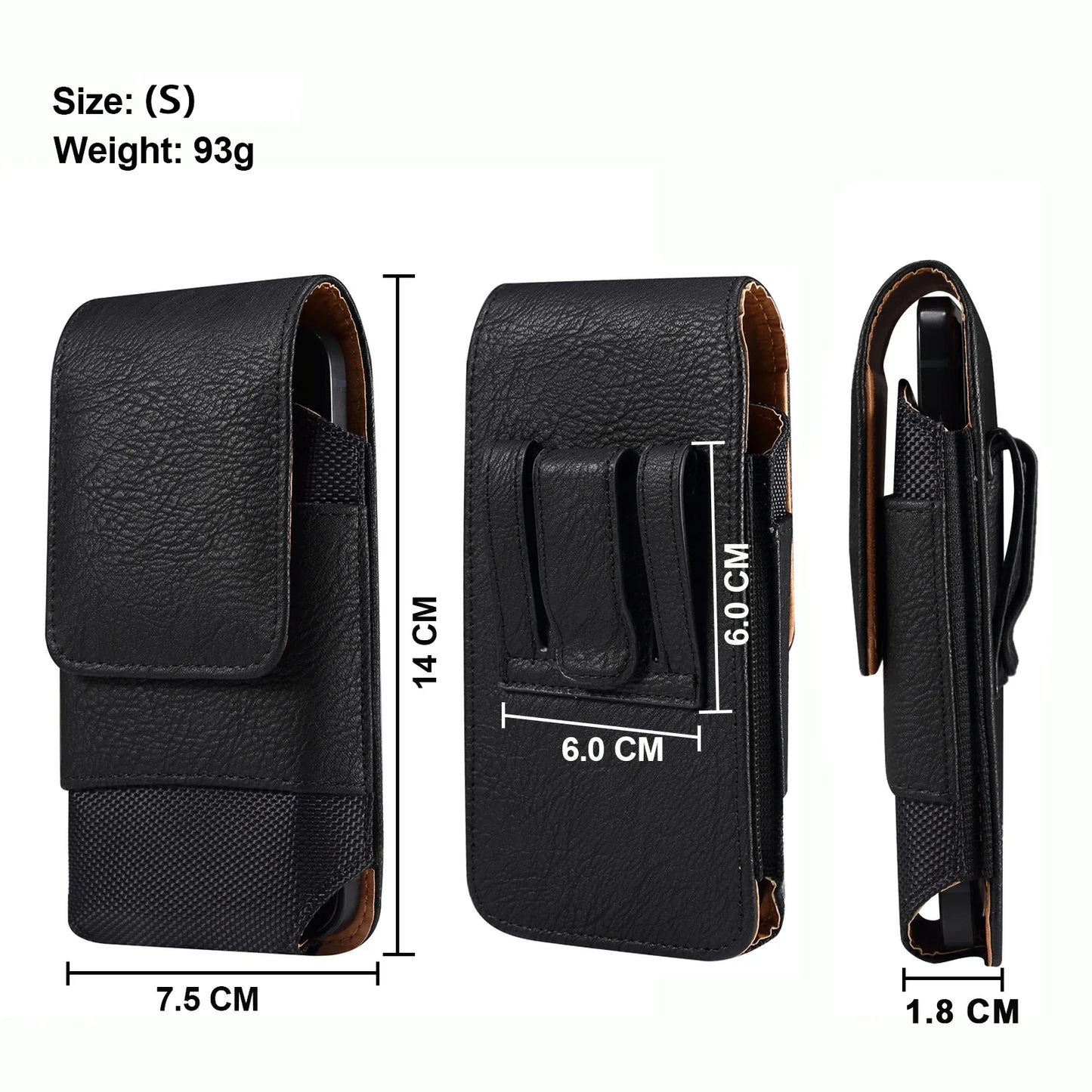 Universal Leather Men Waist Bag Mobile Phone Belt Clip Case For iPhone Samsung Galaxy Xiaomi Redmi Poco Oppo 7 Pro Holster Pouch