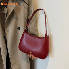 Wine Red Shoulder Bags for Women's Texture Leather Crossbody Bag