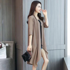 Summer Chiffon Shirt, Medium Length, Ultra-thin Coat, Sun Protection Suit