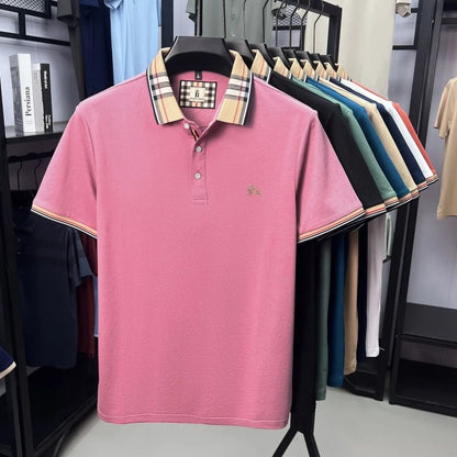 Designer fashion brand short sleeve polo shirt men summer new luxury exquisite embroidery high-end business casual Paul T-shirt