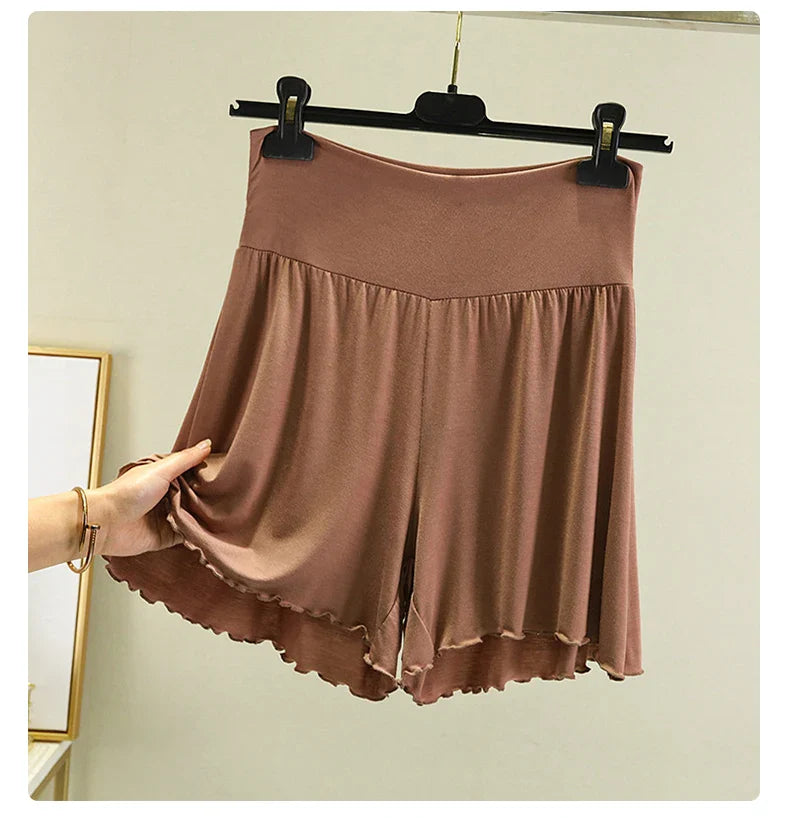 Modal Summer Shorts Sleep Bottoms Women Pure Color Casual Sleepwear Pants 2026 Loose Short Home Wide Leg Pants
