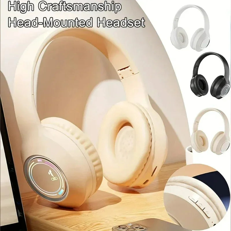 M3 Light-emitting Bluetooth Headset Folding LED Card Wireless Headset TYPE-C Charging Multi-scene Use Game Office
