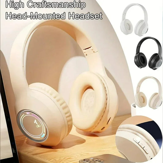 M3 Light-emitting Bluetooth Headset Folding LED Card Wireless Headset TYPE-C Charging Multi-scene Use Game Office