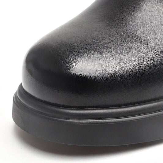 Autumn Winter Women Genuine Leather Boots Plus Velvets