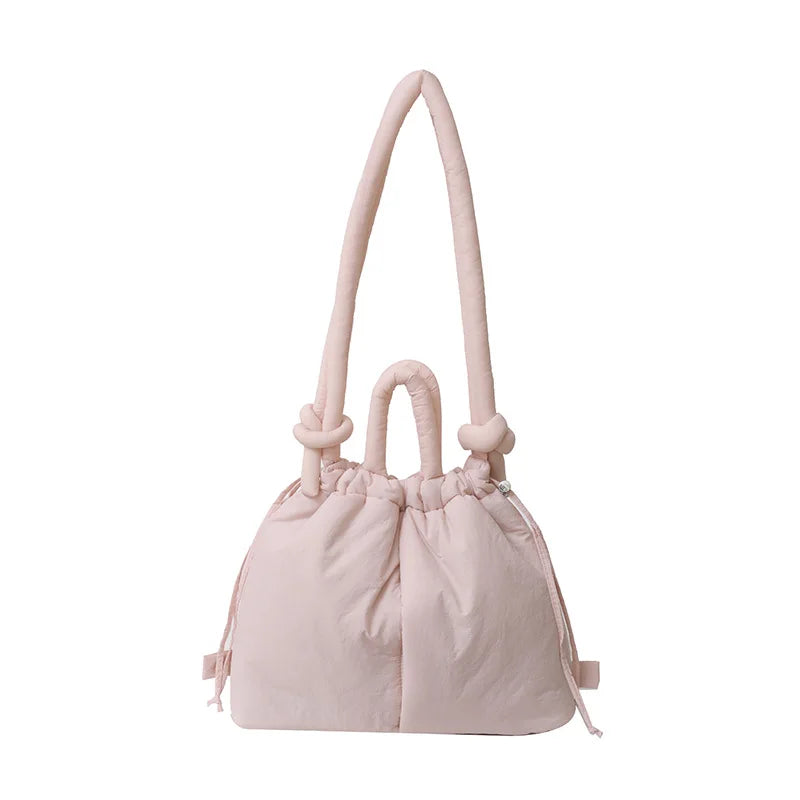Fashion Casual Large Capacity Puffer Tote Bag Designer Padded Nylon Women Shoulder Bags Handbags Knotted Strap Crossbody Bags
