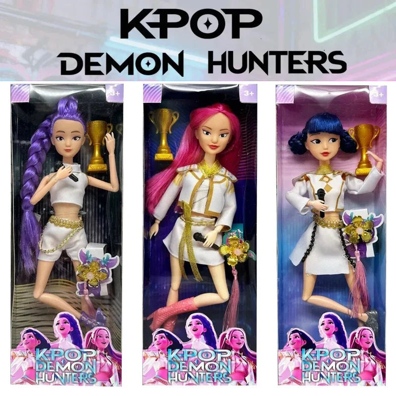 2025 Kpop Demon Hunters Live-Action Figure Toy Set with Theme Song Colorful Lights Action Figures for Fans And