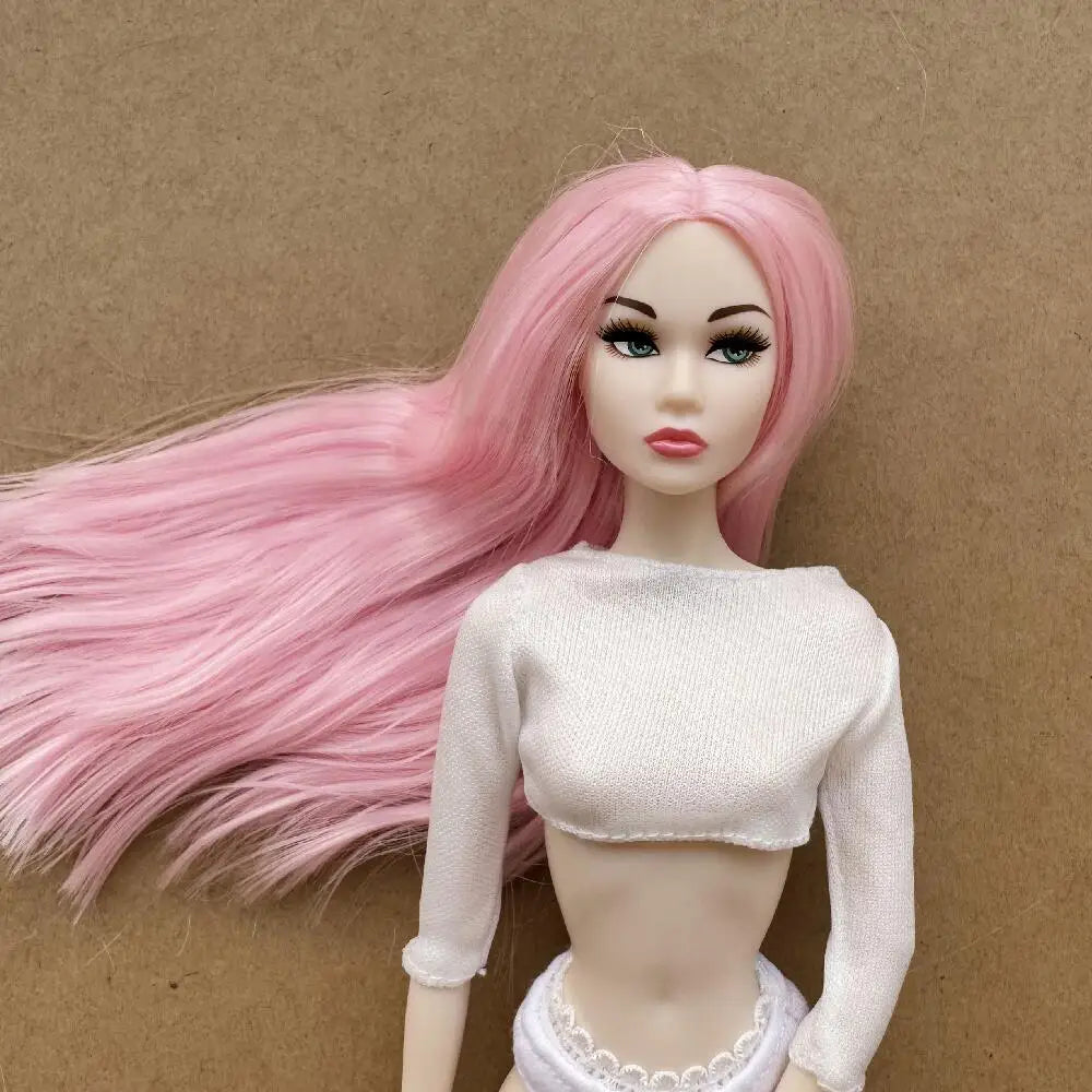 1/6 PP Face Mold Super Model Doll Figures FR Beige Dark Brown Skin Tone Joints Movable Solid Doll 30cm Doll Kids Birthday Gift
