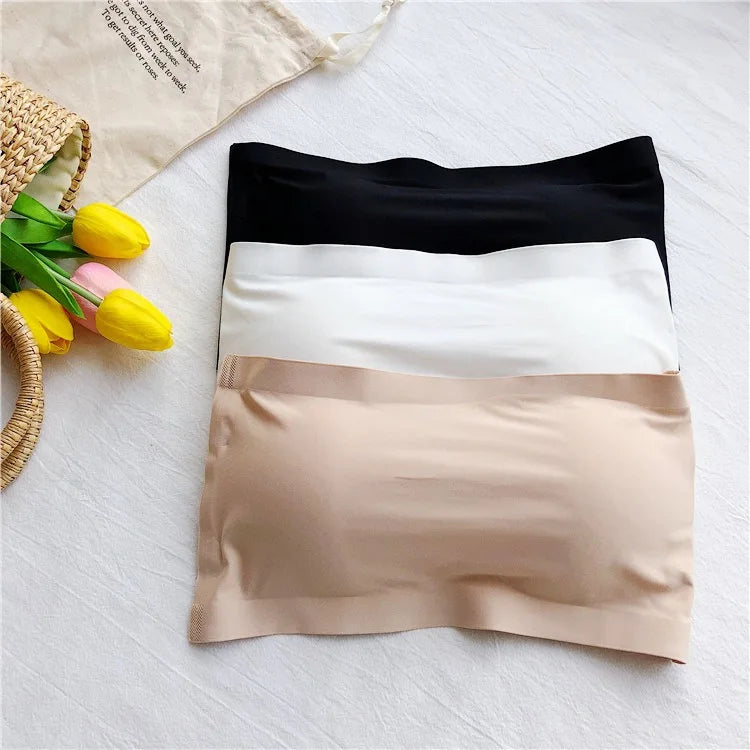Strapless Bra Girls Seamless Crop Tube Top Bralette for Women Soft Bras