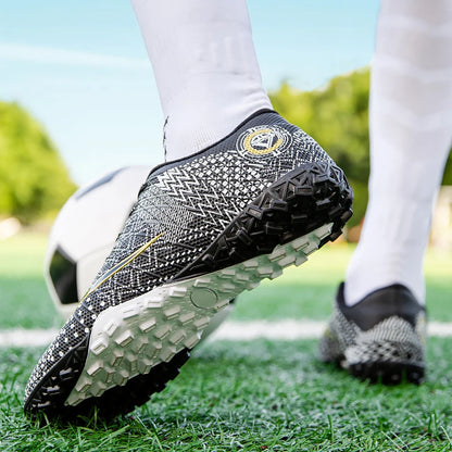 Professional Unisex Soccer Shoes Long Spikes TF Ankle Football Boots
