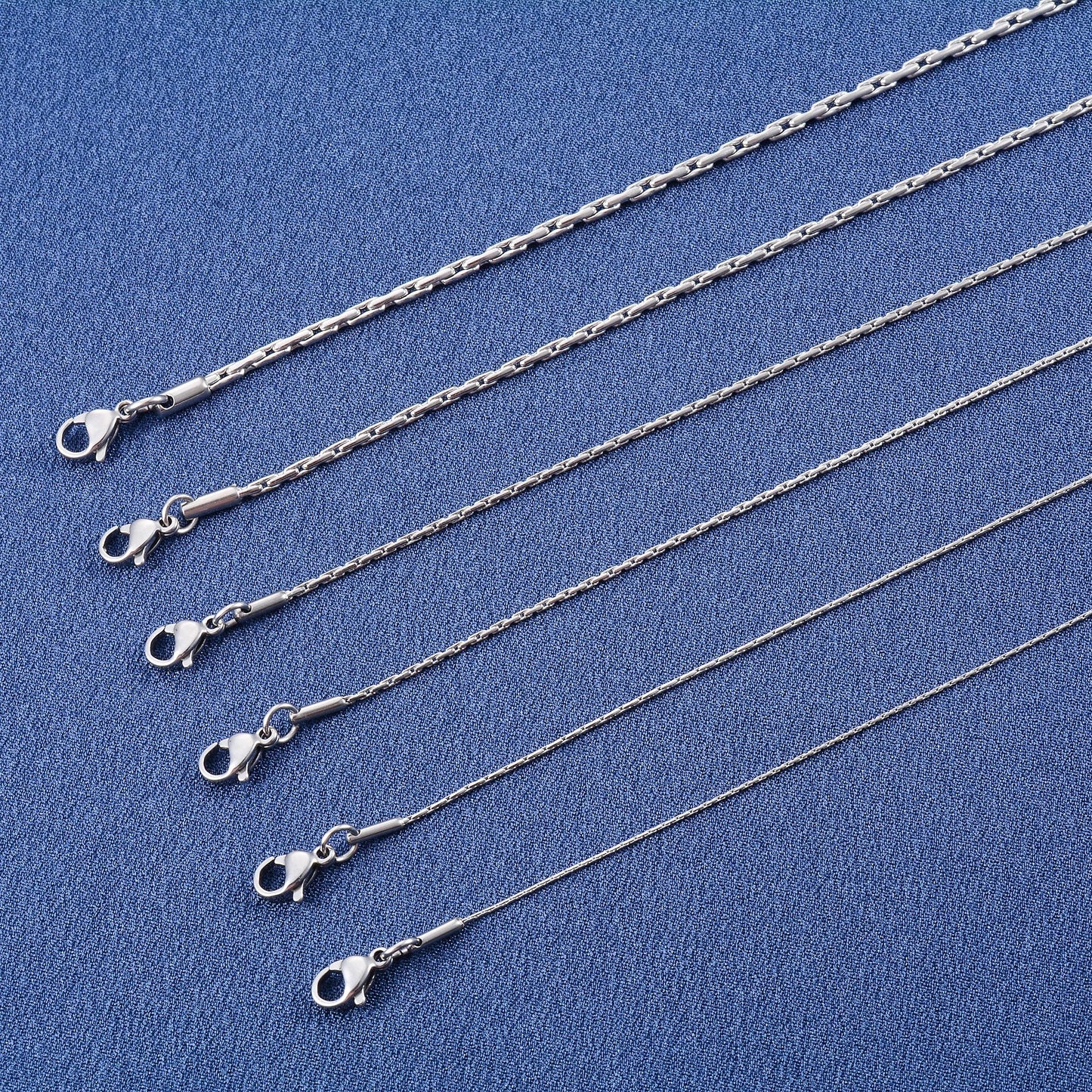 Thin Necklace Cable Chain on the Neck 316L Stainless Steel for Women Men's Silver Color Choker Waterproof Jewelry Accessories