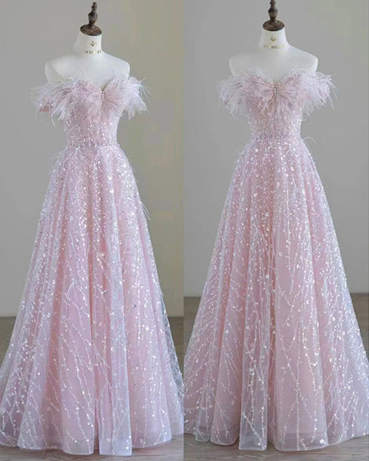 Homecoming Dresses: Prom dresses women advanced light luxury a word shoulder