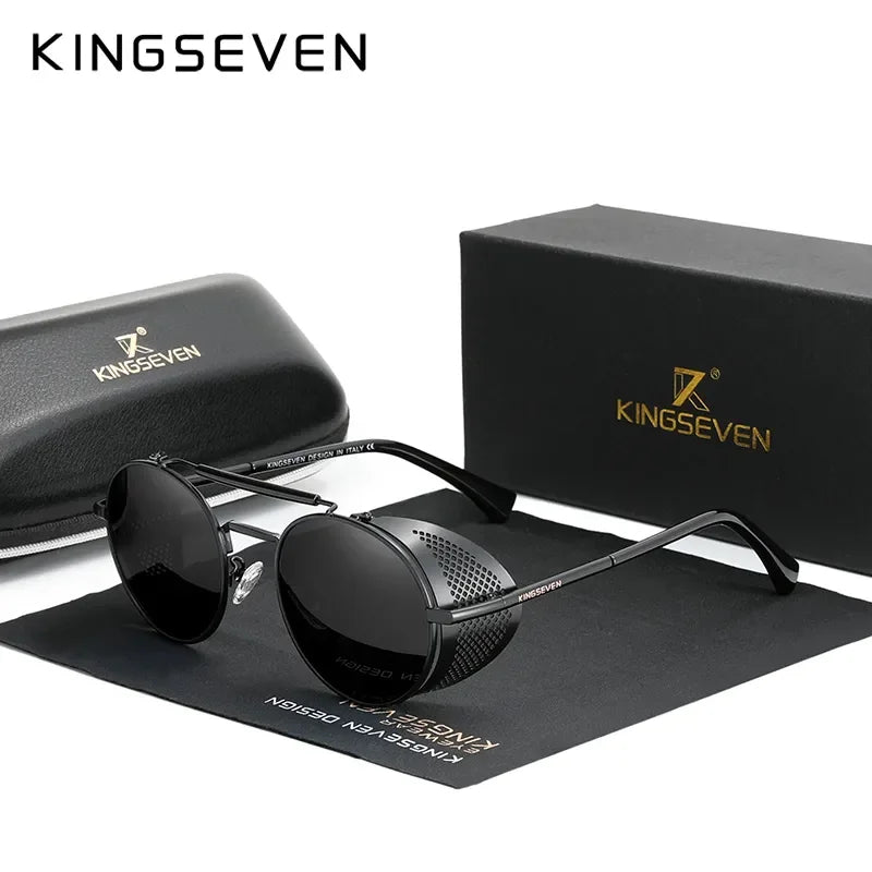 Sunglasses Polarized Men Vintage Round Metal Frame Sun Glasses Eyewear