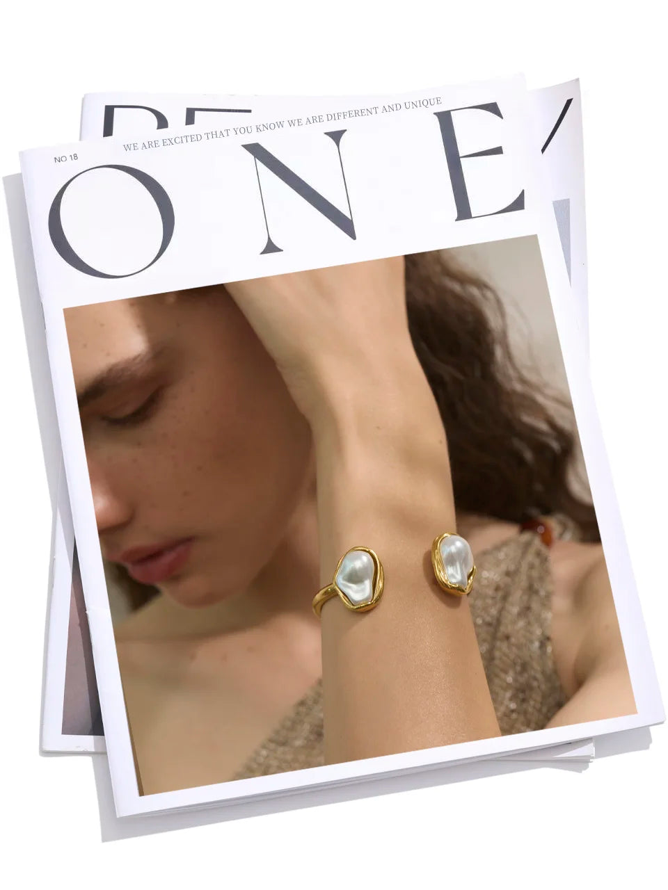 Yhpup 59mm Stainless Steel Baroque Simulated Pearls Cuff Bracelet Bangle Tarnish Resistant Gold Color Wrist Jewelry New