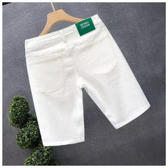 Cowboy White Black Jeans for Men Trendy Slim Fit Casual Pants Boyfriend Jeans Shorts