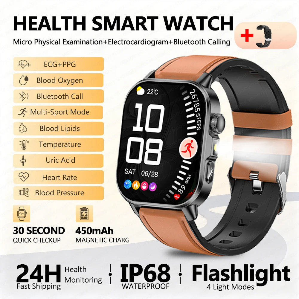 Body Composition analysis Monitoring Smart Watch Men ECG Heart Rate Blood pressure Uric Acid Health Tracker Smartwatches 2026New