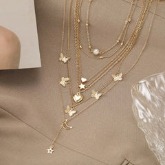 Necklace Simple Temperament Lovely Atmosphere Star Moon Popular Lady Necklace