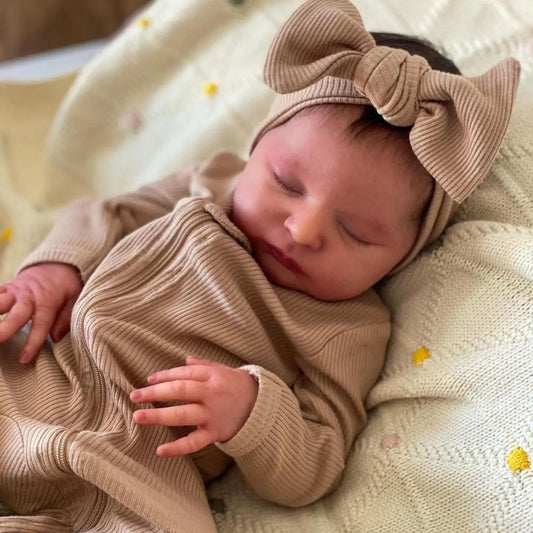 BZDOLL 3D-painting Skin with Visible Veins 50CM Soft Silicone Asleep Laura Silicone Reborn Baby Doll Toy Girl 20Inch Like Real