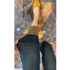 Vintage Printed Jeans For Women Spring And Fall Plus-size Slimming