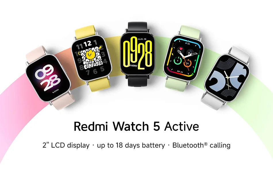 Xiaomi Redmi Watch 5 Active Global Version Smartwatch 2'' Display Bluetooth Calling 470mAh Battery 18 Days 140+ Sports Mode 5ATM