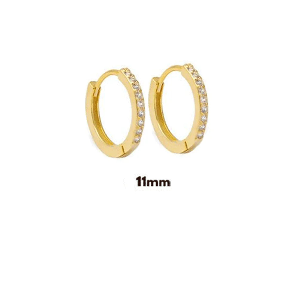 ANDYWEN 925 Sterling Silver Gold Zircon CZ 5mm 6mm 7mm 8mm To 13mm Huggies Hoops Piercing Pendiente Clips Luxury Fine Jewelry