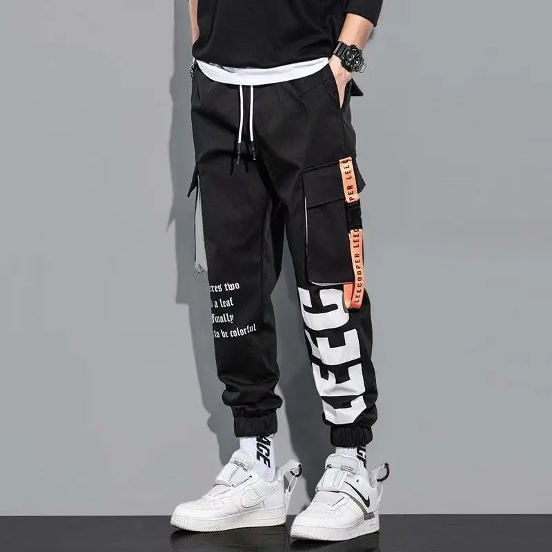 Hip Hop Cargo Pants Men Streetwear Cotton Joggers Fashion Sweatpants Male