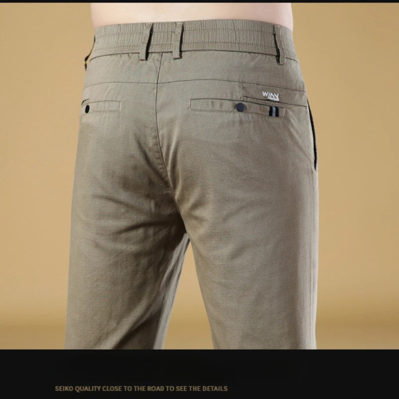 Summer Men's Stretch Casual Pants, Suit Pants Fashion Slim, Tencel Lyocell Ice Silk