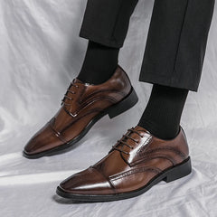 High Quality Handmade Oxford Dress Shoes Men Genuine Cow Leather Suit Shoes