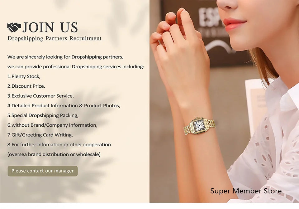 Luxury Women's Watch 2025 New Simple Square Full Diamond Digital Quartz Watche Gold Stainless Steel Bracelet Women's Dress Clock