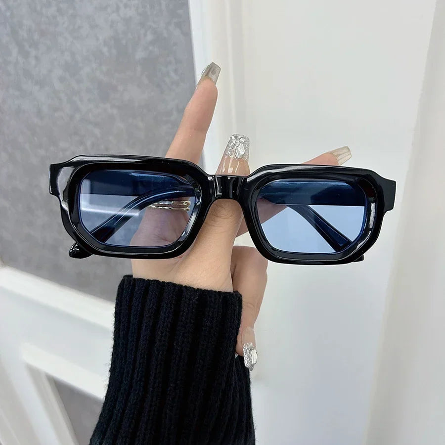 Luxurious Rectangle Sunglasses Women Men Fashion Brand Designer Casual Sun Glasses Female Male Plastic Outdoor Eyewear