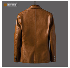 Leather Jacket Men's Slim Suit Leather Jacket Men's Spring And Autumn Biker