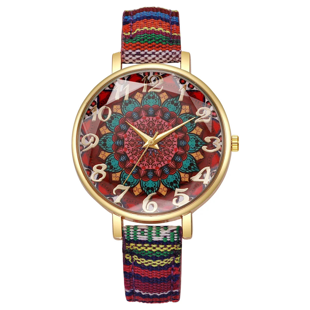 1/2/3/5PCS Fashion Women Watches Vintage Flowers Printed PU Strap Quartz Watch for Women Clock Gift Reloj Mujer（Without Box）