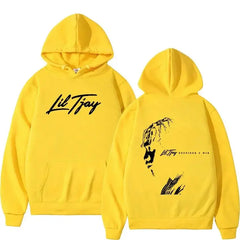 Male and female rapper Lil Tjay graphic hooded Destined 2 Win music album sweatshirt