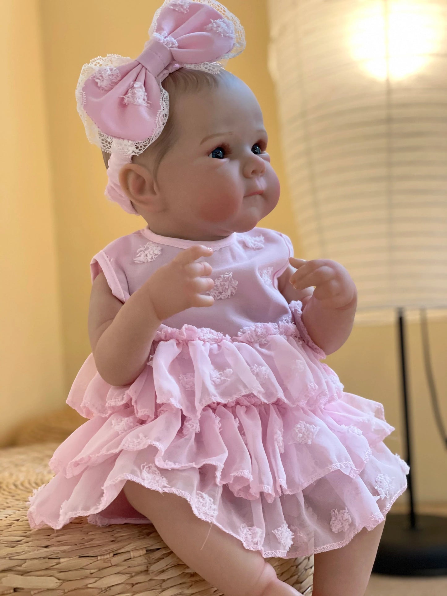 AnjoDoll Lovely Bettie Girl 45CM Full Body Soft Vinyl Doll Painted Reborn Doll With Painted Hair For Gift, Collectible Muñecas