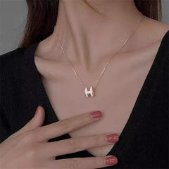 H Letter Necklace Female Simple Temperament All Clavicle Chain Internet Red